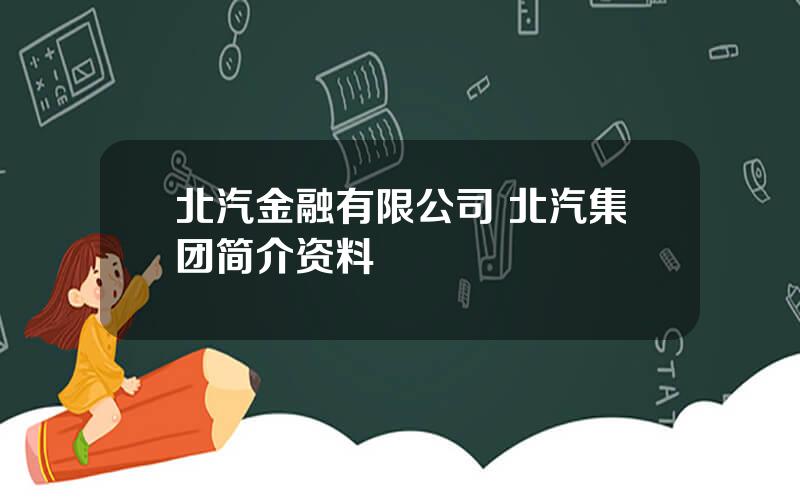 北汽金融有限公司 北汽集团简介资料